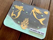 Mermaids "Happy For You" Card with Whimsical Design for Celebratory Greetings