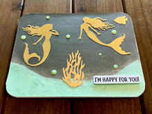 Mermaids "Happy For You" Card with Whimsical Design for Celebratory Greetings