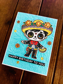 Sugar Skull Themed Kids Birthday Card