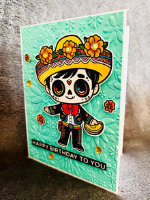 Sugar Skull Themed Kids Birthday Card
