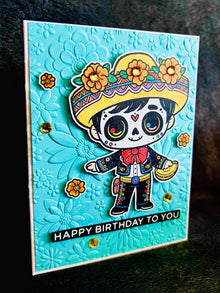 Sugar Skull Themed Kids Birthday Card