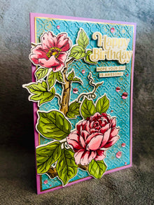 Lavender Rose Branch Birthday Card