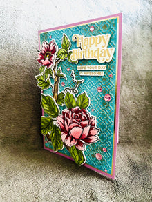 Lavender Rose Branch Birthday Card