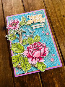 Lavender Rose Branch Birthday Card