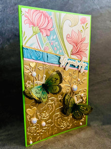 Butterfly Card: Embossed Gold Floral, It's Your Day