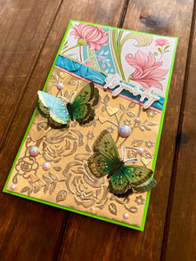 Butterfly Card: Embossed Gold Floral, It's Your Day