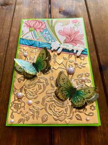 Butterfly Card: Embossed Gold Floral, It's Your Day