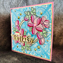 Swooped Outlined Starflowers Birthday Card
