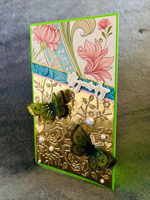 Butterfly Card: Embossed Gold Floral, It's Your Day