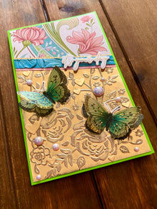 Butterfly Card: Embossed Gold Floral, It's Your Day