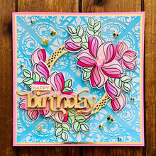 Swooped Outlined Starflowers Birthday Card