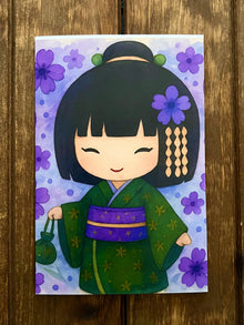 Kawaii Chibi Girl Greeting Card Set: Japanese Anime Art (4x6 Semi-Gloss Print)