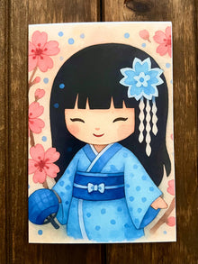 Kawaii Chibi Girl Greeting Card Set: Japanese Anime Art (4x6 Semi-Gloss Print)