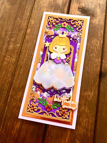 Lavender Floral Fairy Princess Birthday Greetings Slimline Card