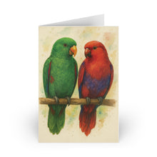 Lovebirds Greeting Card: Parrot Art, Romantic Watercolor Bird Card