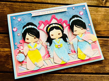 Kimono Girl Trio Time to Celebrate Card