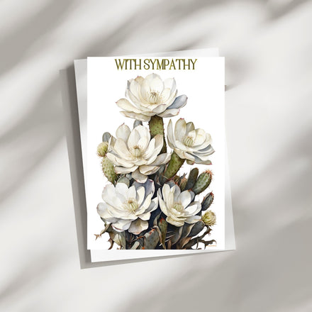 Sympathy Cactus Card: Desert Floral Condolence - 4x6 Greeting Card