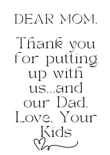 Funny Mom Appreciation Greeting Card | 5x7 Folded Card | Mother's Day, Birthday, or Just Because