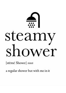 Steamy Shower Definition Card | Funny Flirty Greeting | 5x7 Folded with Envelope