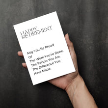 Elegant Retirement Card | Minimalist 5x7 Folded Greeting Card with Envelope