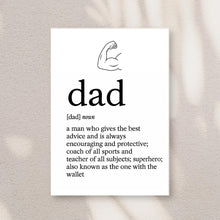 Funny Dad Definition Greeting Card | 5x7 Folded Card | Father's Day, Birthday or Just Because