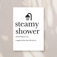Steamy Shower Definition Card | Funny Flirty Greeting | 5x7 Folded with Envelope