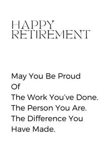 Elegant Retirement Card | Minimalist 5x7 Folded Greeting Card with Envelope