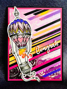 Colorful Hot Air Balloon Congrats Card - Cheerful and Uplifting Design