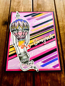 Colorful Hot Air Balloon Congrats Card - Cheerful and Uplifting Design