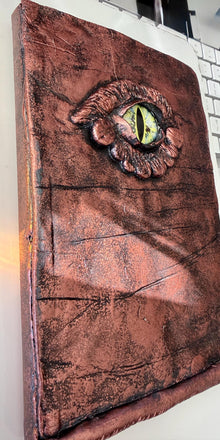 Handmade decorative Dragon Eye on a hardcover journal measuring 8.25"x5.5"x1"