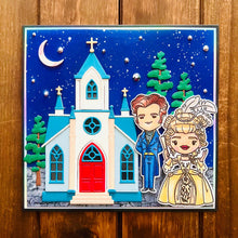Baroque Couple and Cathedral at Night Blank Card