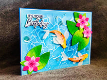 Koi Pond and Three Water Lily Pads It’s Your Birthday Card