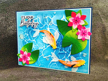 Koi Pond and Three Water Lily Pads It’s Your Birthday Card