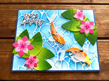 Koi Pond and Four Water Lily Pads It’s Your Birthday Card
