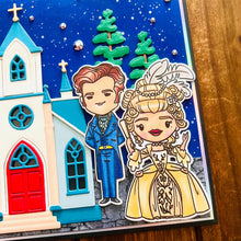 Baroque Couple and Cathedral at Night Blank Card