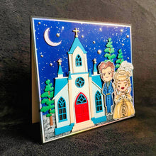 Baroque Couple and Cathedral at Night Blank Card