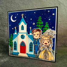 Baroque Couple and Cathedral at Night Blank Card