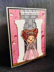 Baroque Girl in Pink Dress and Pillars On Your Special Day Card