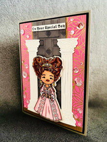 Baroque Girl in Pink Dress and Pillars On Your Special Day Card