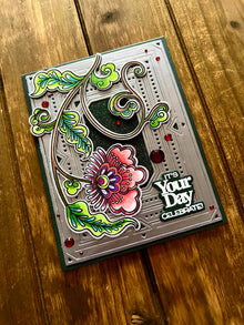 Hanging Folk Style Flower Vine It’s Your Day Celebrate Card