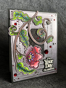 Hanging Folk Style Flower Vine It’s Your Day Celebrate Card