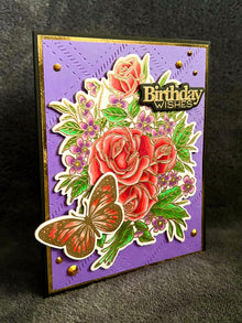 Roses and Butterfly Birthday Wishes Card (Testing Shuttle)