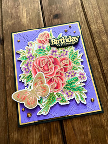 Roses and Butterfly Birthday Wishes Card (Testing Shuttle)