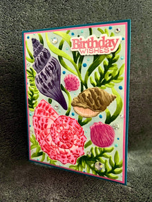 Embossed Seashells and Seaweed Birthday Wishes Card