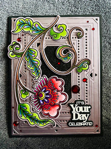 Hanging Folk Style Flower Vine It’s Your Day Celebrate Card