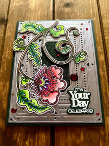 Hanging Folk Style Flower Vine It’s Your Day Celebrate Card