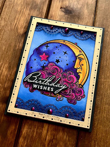 Crescent Moon Birthday Wishes Card