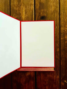 Red Book with Pink Magnolia Stem Birthday Wishes Card