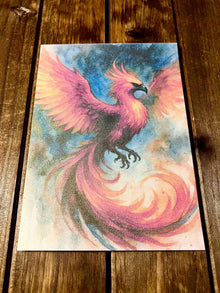 Flying Orange Phoenix Blank Card