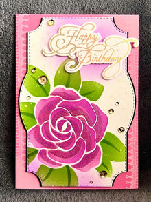Mauve Rose Happy Birthday Card